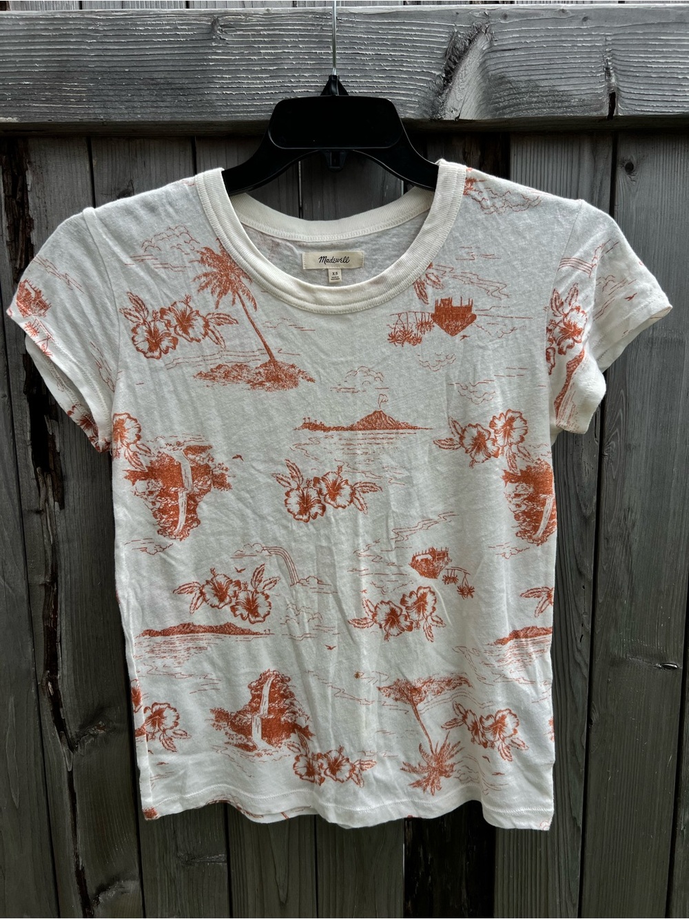 Madewell Ivory Paradise Toile Printed The Perfect Vintage Tee